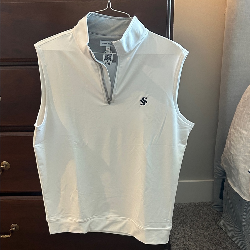 Peter Millar Gray and White Vest